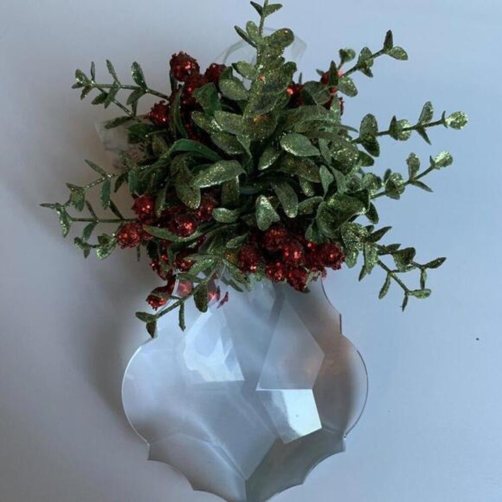 Christmas Mistletoe Acrylic Ganz Kissing Krystals Ornament